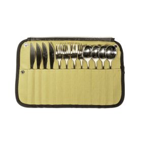 Outdoor Camping Cutlery Set With Storage Bag