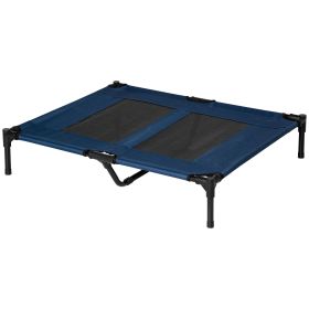 PawHut Cooling Elevated Dog Bed 36x30 Portable Raised Cot Washable Mesh Large Dogs Blue