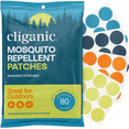 Cliganic Mosquito Repellent Patches ��� Solid Color Bug Stickers for Kids & Adults ��� DEET-Free Plant-Based Protection ��� 80 Patch Set