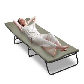 Folding Camping Cot for Adults, 5-Angle Adjustable Camping Cot Heavy Duty Outdoor Bed with Carry Bag,1200 D Layer Oxford Travel Camp Cots