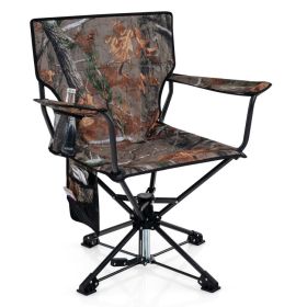 360�� Swivel Hunting Chair Portable Foldable Hunting Chair with Mesh Cup Holder and Storage Pockets