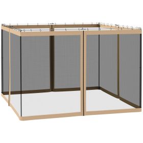 Replacement Mesh Sidewall Netting for 10' x 10' Gazebos and Canopy Tents with Zippers, (Sidewall Only) Beige (Option: Beige-500x400x80 mm)