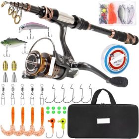 Telescopic Carbon Fiber Fishing Rod & Spinning Reel Combo (Option: MULTI)