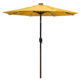 Danlong Promotion Outdoor 7ft Garden Camping Solar Panel LED Patio Umbrella Parasol With Tilt (Option: Yellow 7ft)