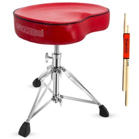 5Core Drum Throne Padded Guitar Stool Saddle Drummer Seat for Adults & Kids (Option: DSCHREDSDLHD)