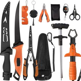 Fishing Fillet Knife Set With Pliers, Measuring Tape & Non-Slip Grip (Option: MULTI)