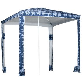 Quick Beach Cabana Canopy Umbrella, 6.5' Easy-Assembly Sun-Shade Shelter with Sandbags and Carry Bag, Cool UV50+ Fits Kids & Family, Blue Coconu (Option: Blue-1450x130x130 mm)