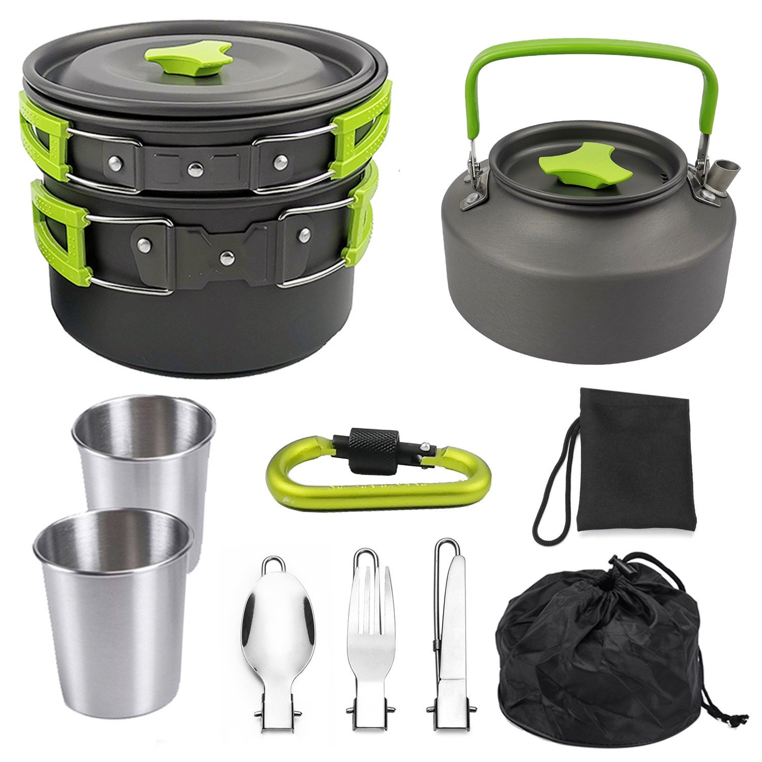 2-3 People Outdoor Teapot Set Pot Combination Camping Folding Pot Cookware Set 2-3 People Outdoor Teapot Set Pot Combination Camping Folding Pot Cookware Set