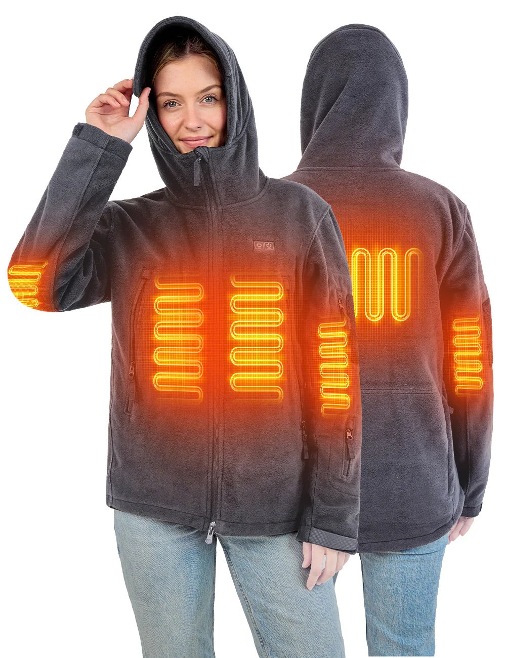 ANTARCTICA Fleece Heating Jacket For Men-Black ANTARCTICA Fleece Heating Jacket For Men-Black
