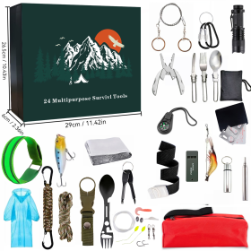 Men's Calendar Survival Kit 24-Day Christmas Countdown Emergency Survival Gear, Gift For Teens And Adults (Option: Attribute1)