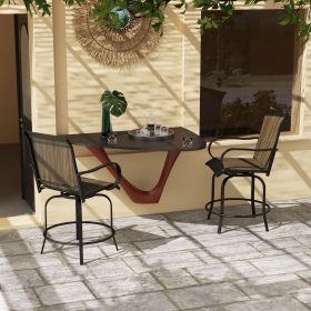 Outdoor Bar Stools Set of 2 (Option: Tan-685x660x270 mm)