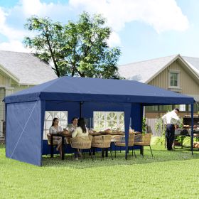 10' x 20' Pop Up Canopy Tent with 4 Sidewalls (Option: Blue-1190x240x350 mm)