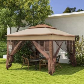 10' x 10' Patio Gazebo (Option: Khaki-250x210x1190 mm)