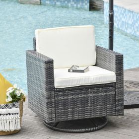 Outdoor Swivel Rocker (Option: Beige-745x640x600 mm)