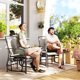 Outdoor Glider Chairs with Coffee Table (Option: Gray-810x660x340 mm)