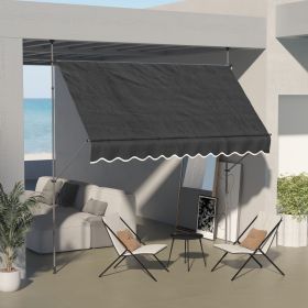 11.5' x 4' Manual Retractable Awning (Option: Black-1190x165x150 mm)
